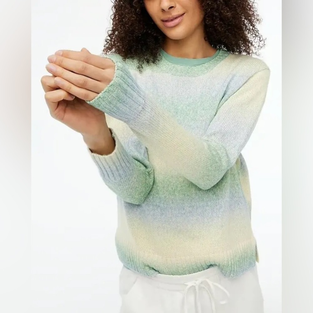 J. Crew Factory Space-dyed crewneck sweater (Sz XL) Blue & Green Ombré Cotton